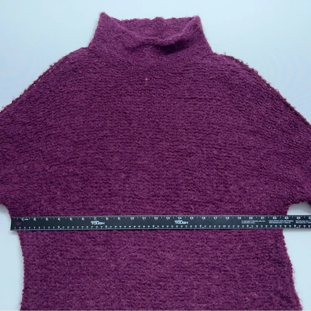 Free People Alpaca Chunky Knit Sweater Womens XS Oversized Mock Neck Lavender